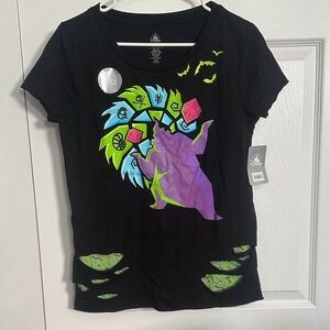 NWT Disney Black Tee with Purple Oogie Boogie and Neon Accents
